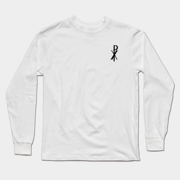 Chi Rho Christian Symbol - Small Logo Left Chest Long Sleeve T-Shirt by American Heritage